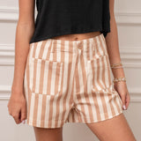 Tan Stripe Short