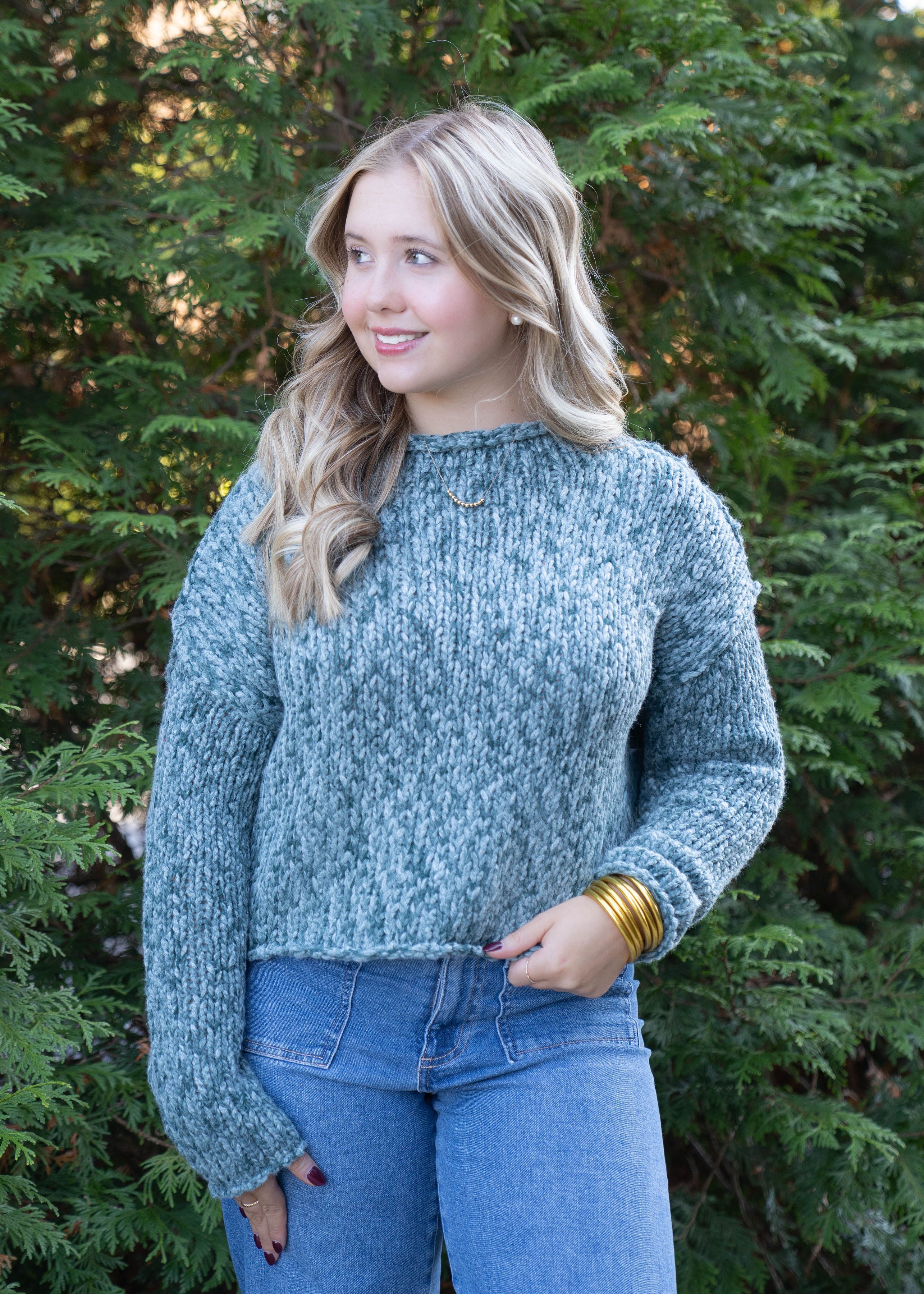 Free People Rainforest Green Sweater