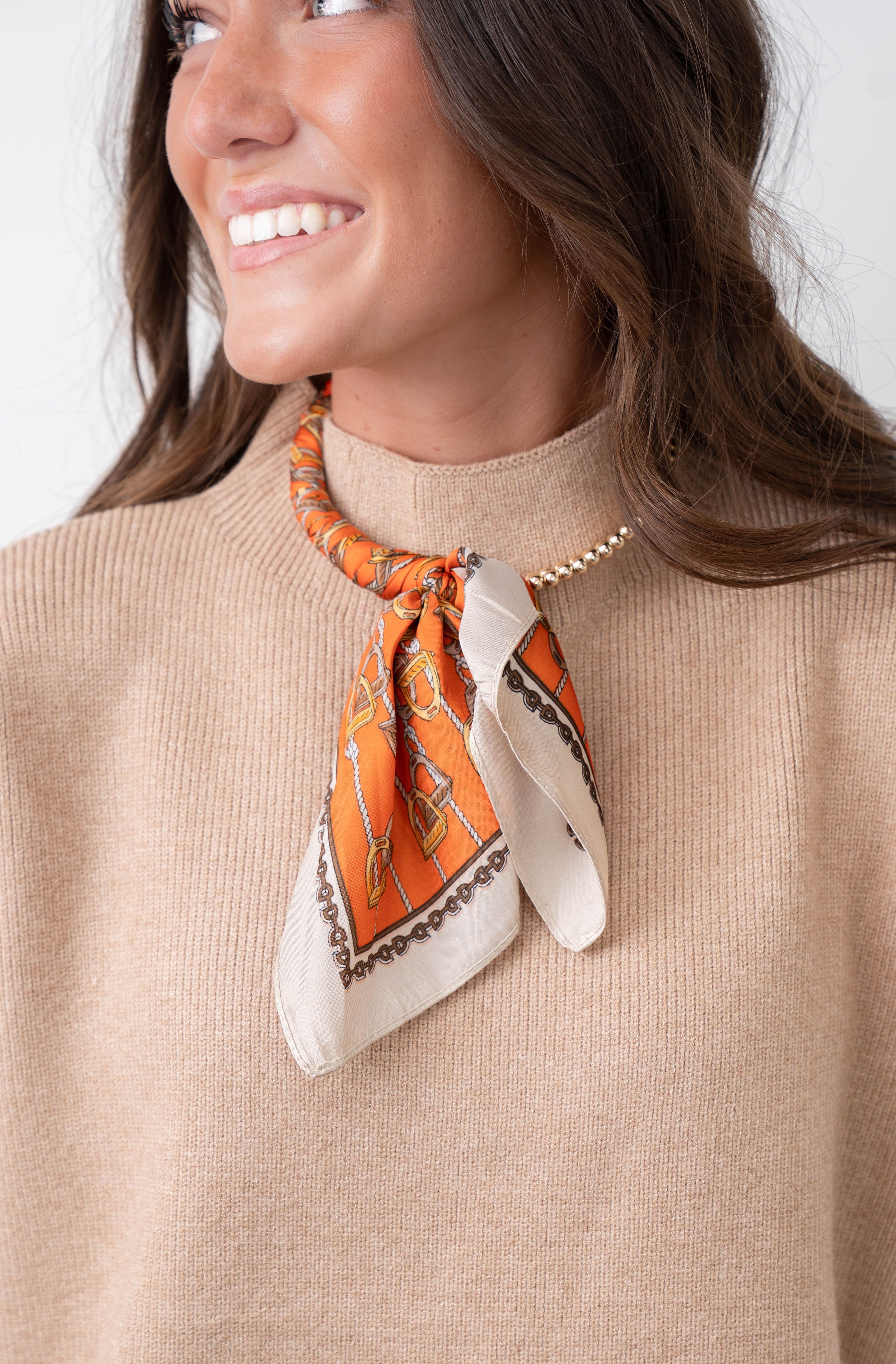 Sonia Scarf Necklace/ Orange