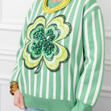 Queen of Sparkles Lucky Shamrock Sweatshirt