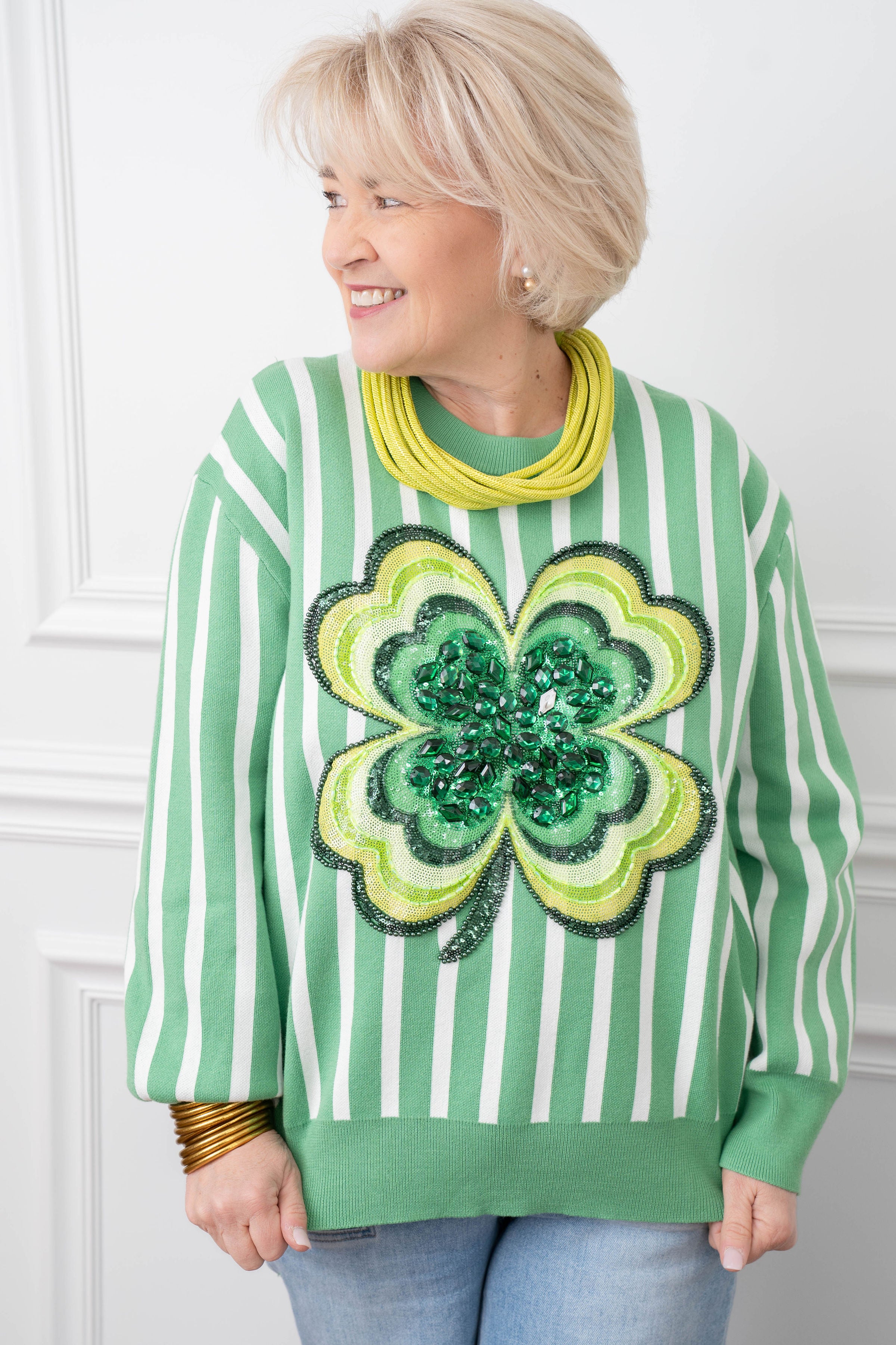 Queen of Sparkles Lucky Shamrock Sweatshirt