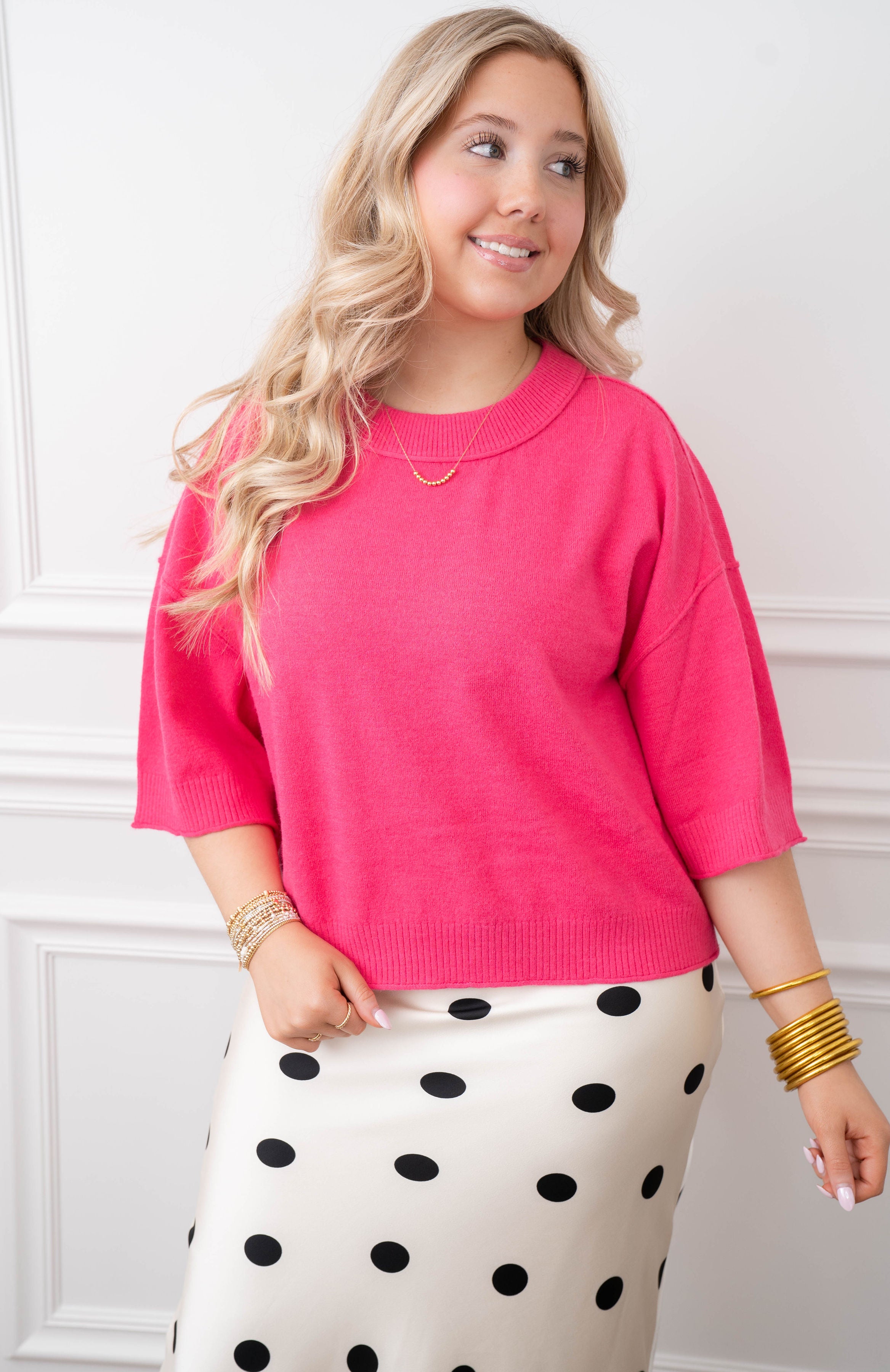The Betty Sweater in Bubble Gum Pink