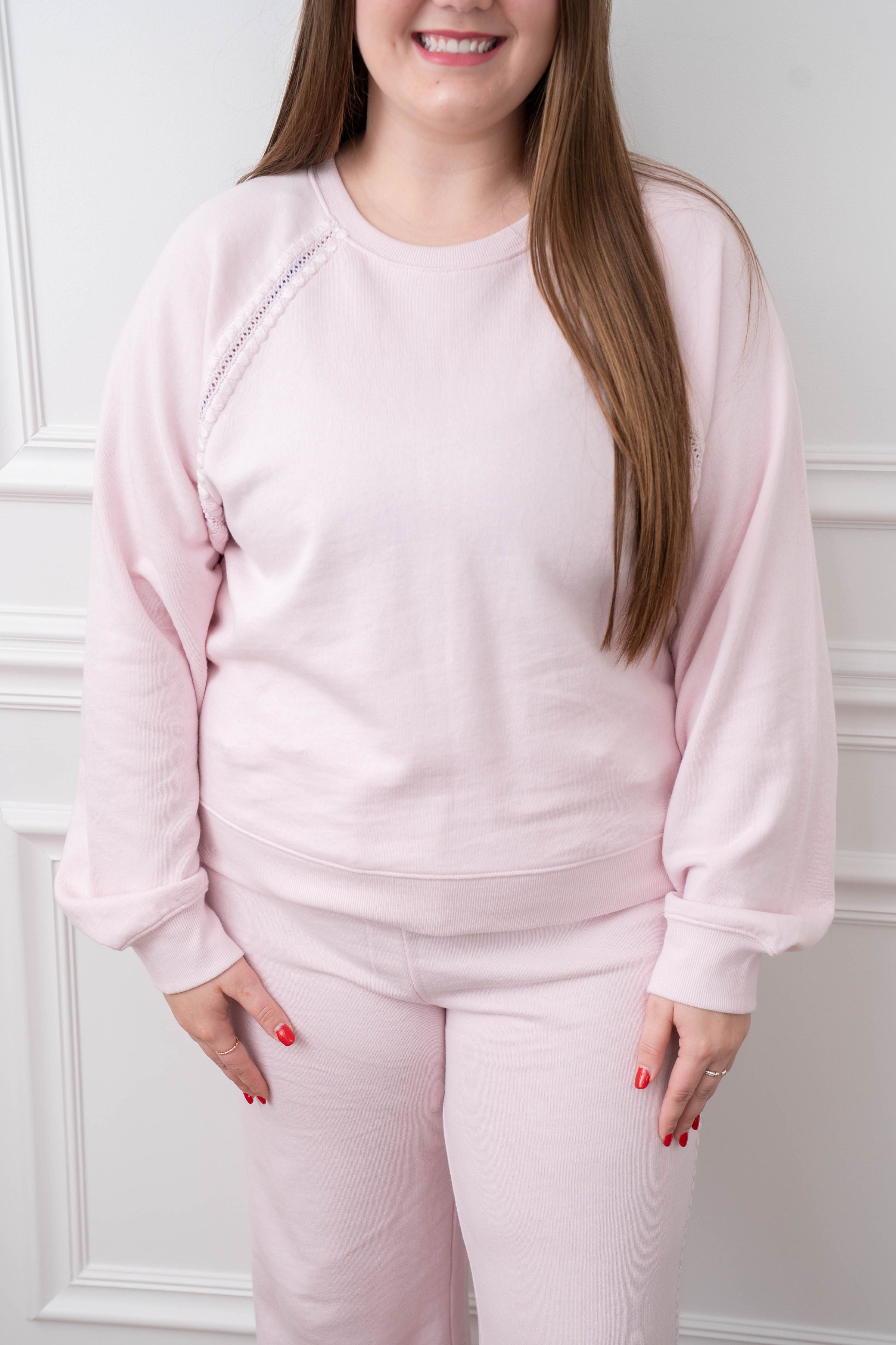 Z Supply Pink All Around Sweatshirt