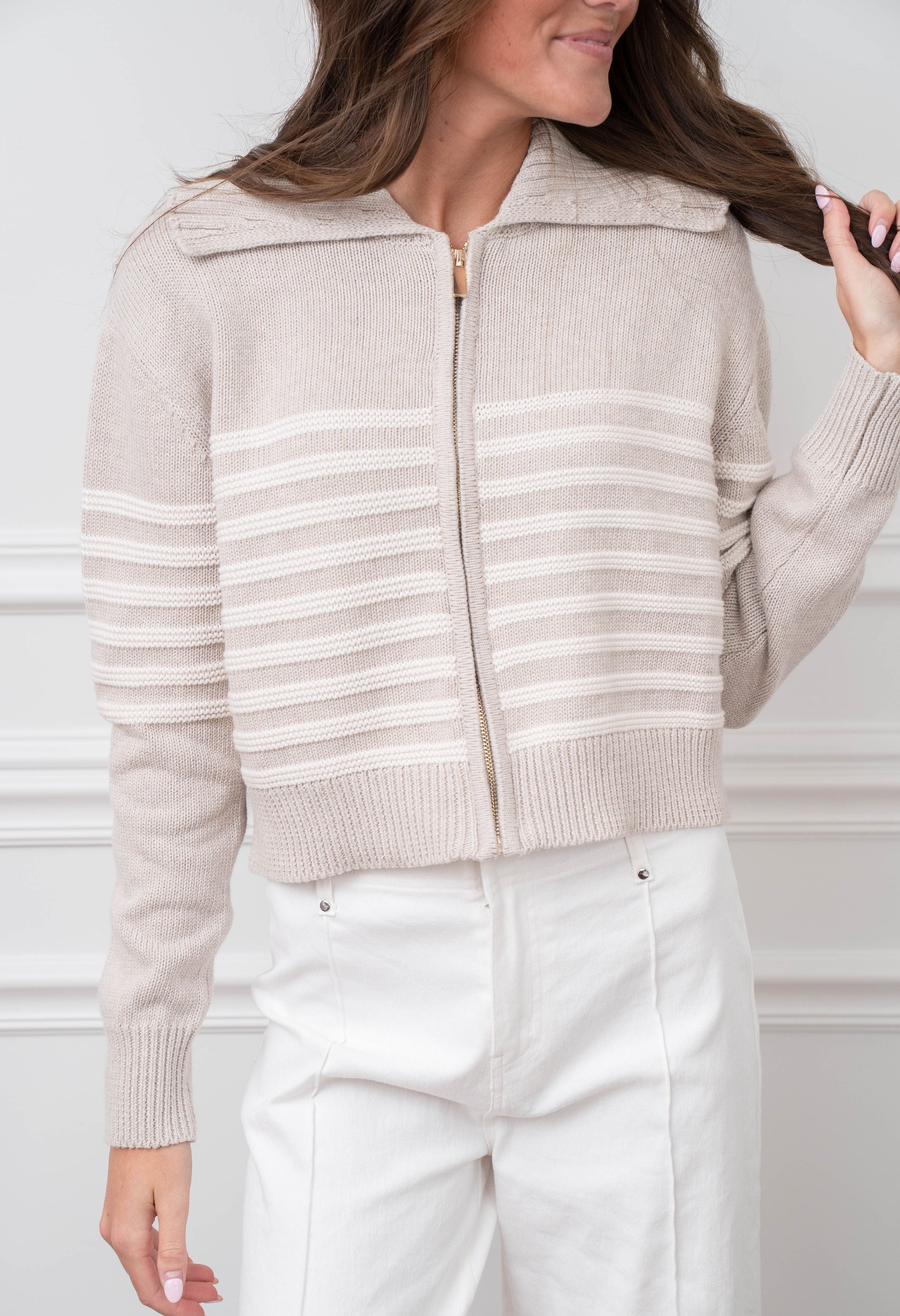 Z Supply Sweater Jacket Natural Heather