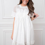 Lace Detail White Dress