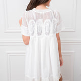 Lace Detail White Dress