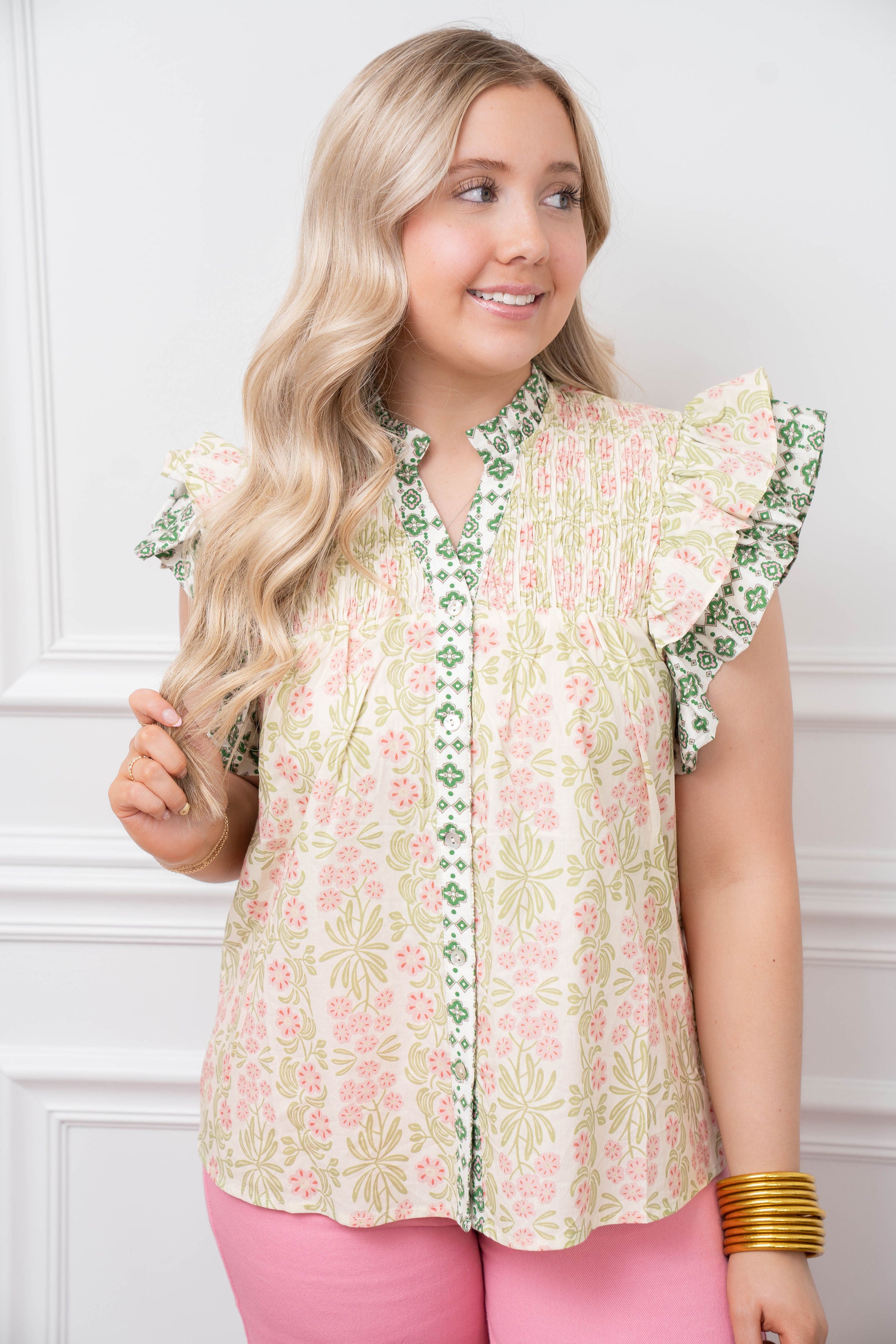 Flutter Sleeve Floral Top