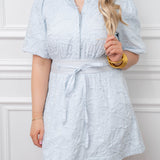 Studio Crystal Blue Embroidered Dress