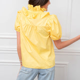 Popped Collar Top in Yellow