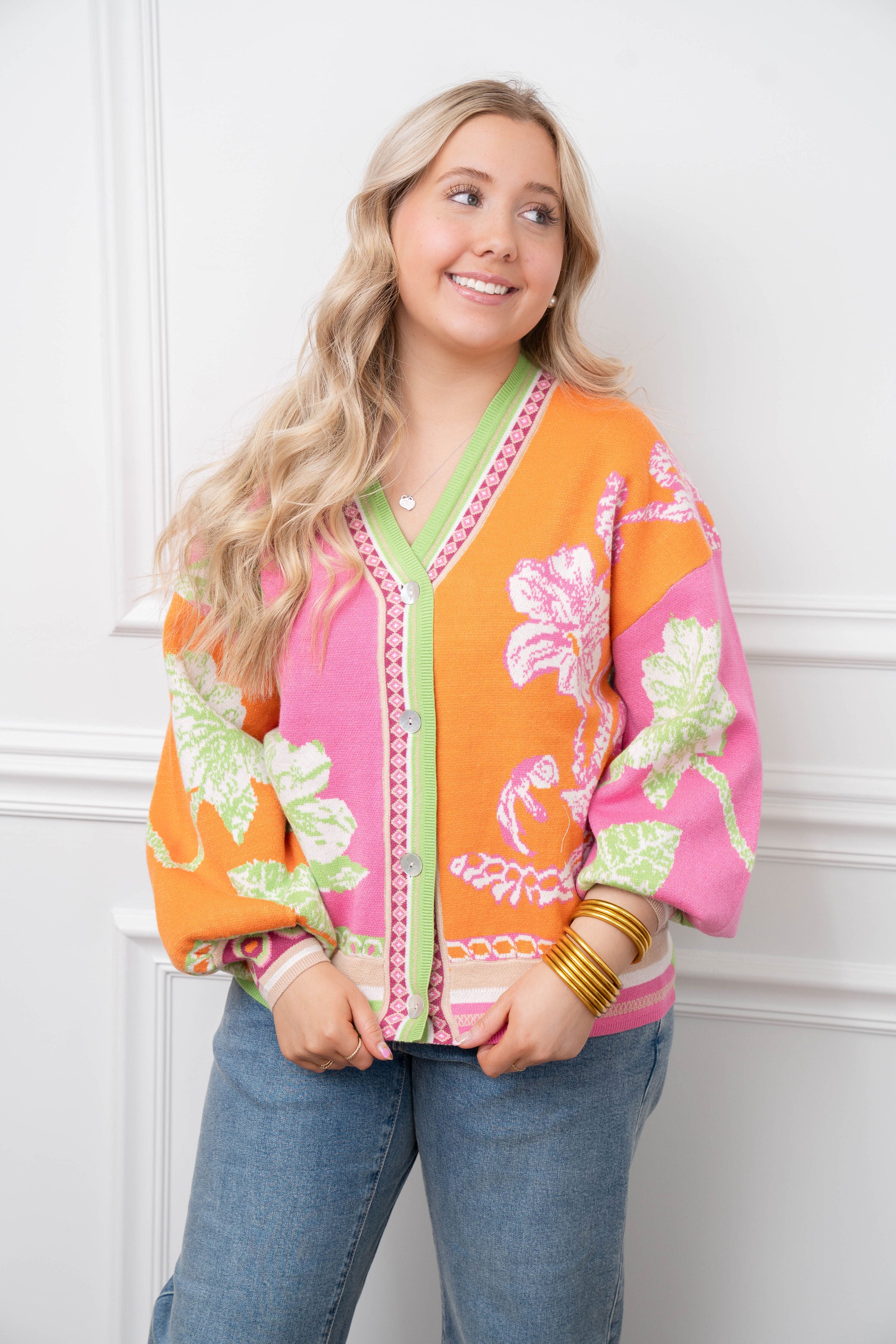 Floral Button Down Cardigan