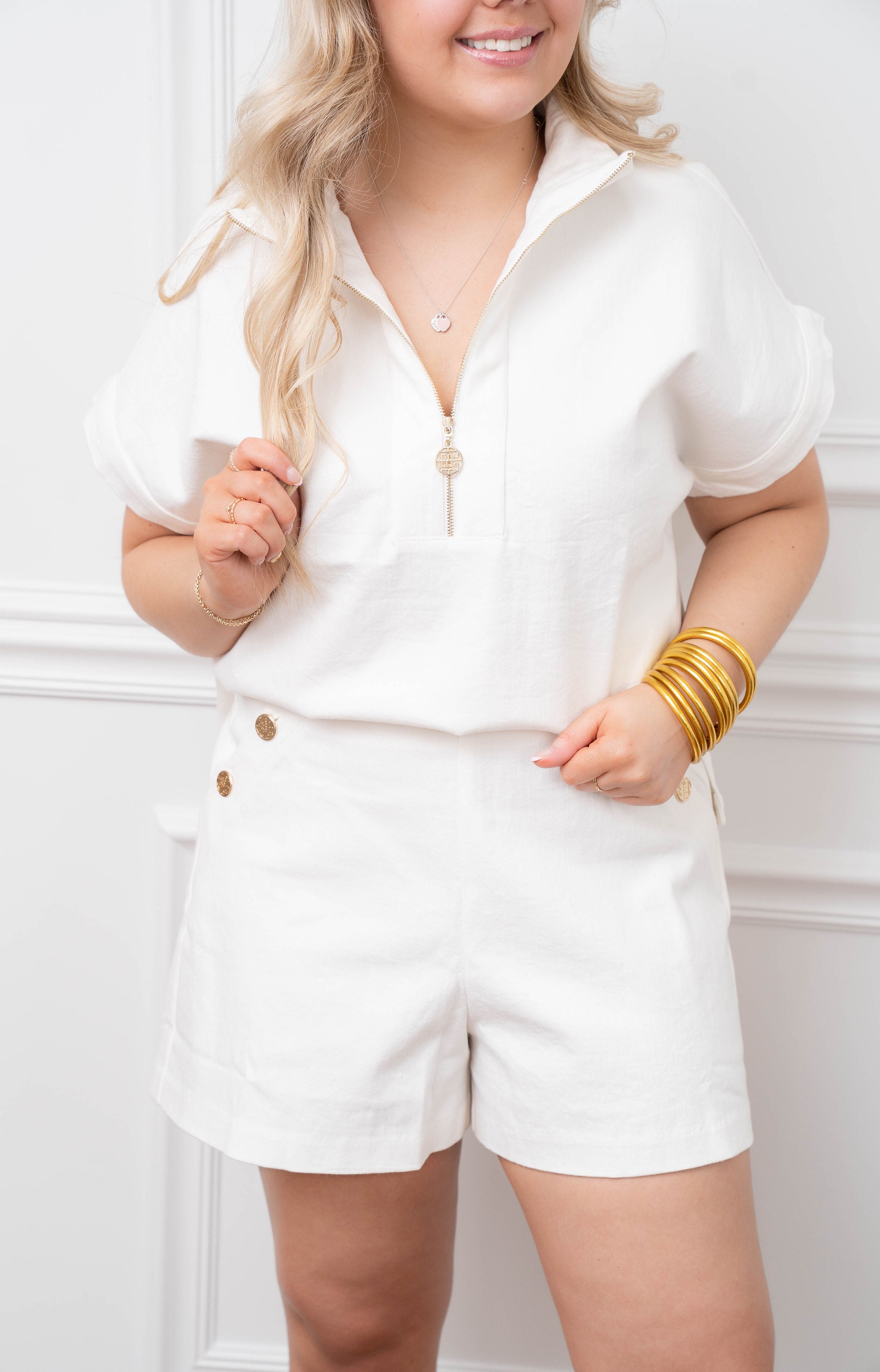 Emily McCarthy Poppy Pullover Gardenia Denim Top