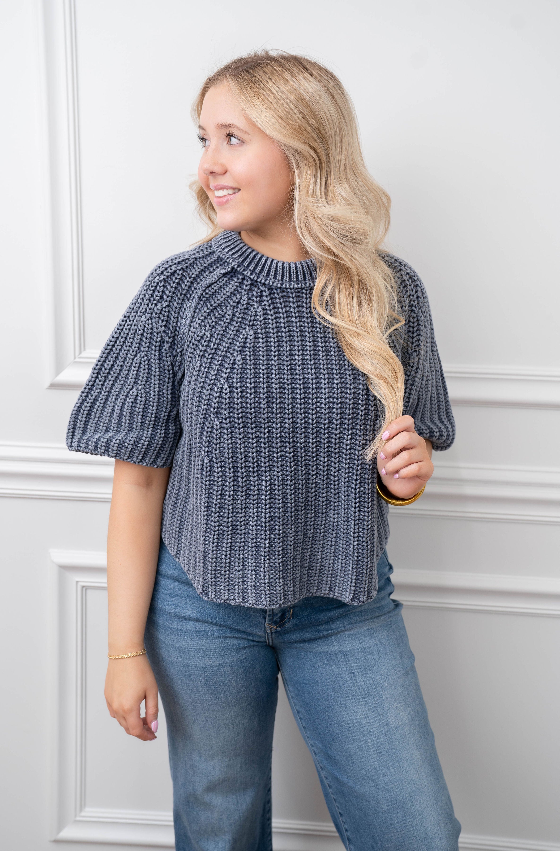 Free People Navy Academy Sweater