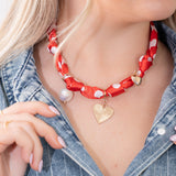 Polka Dot Scarf Necklace