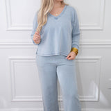 Z Supply Delphine Knit Denim Sweatshirt