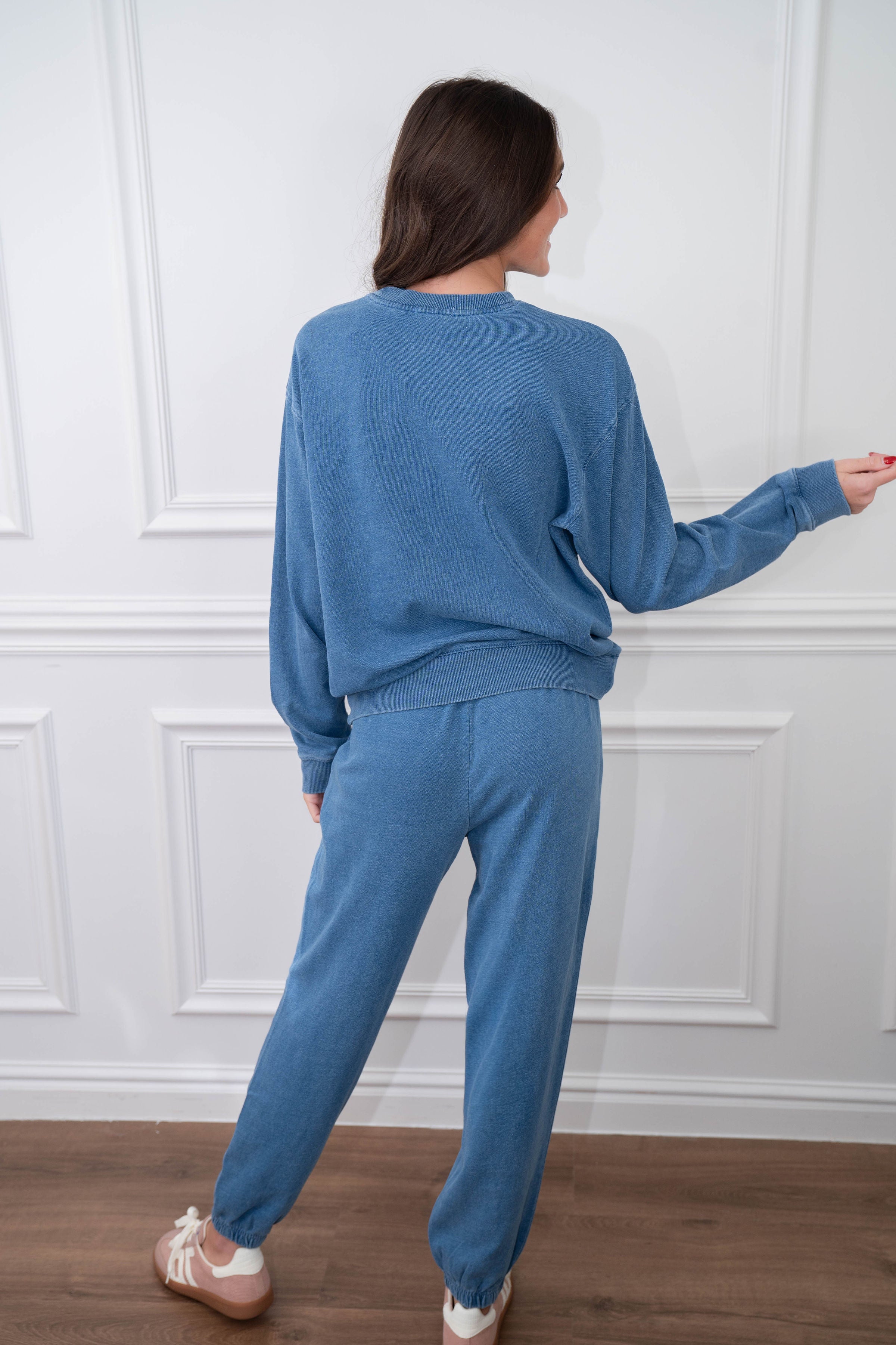 Z supply Boyfriend Denim Sweatshirt