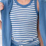 Zsupply Striped Tank Calypso Blue