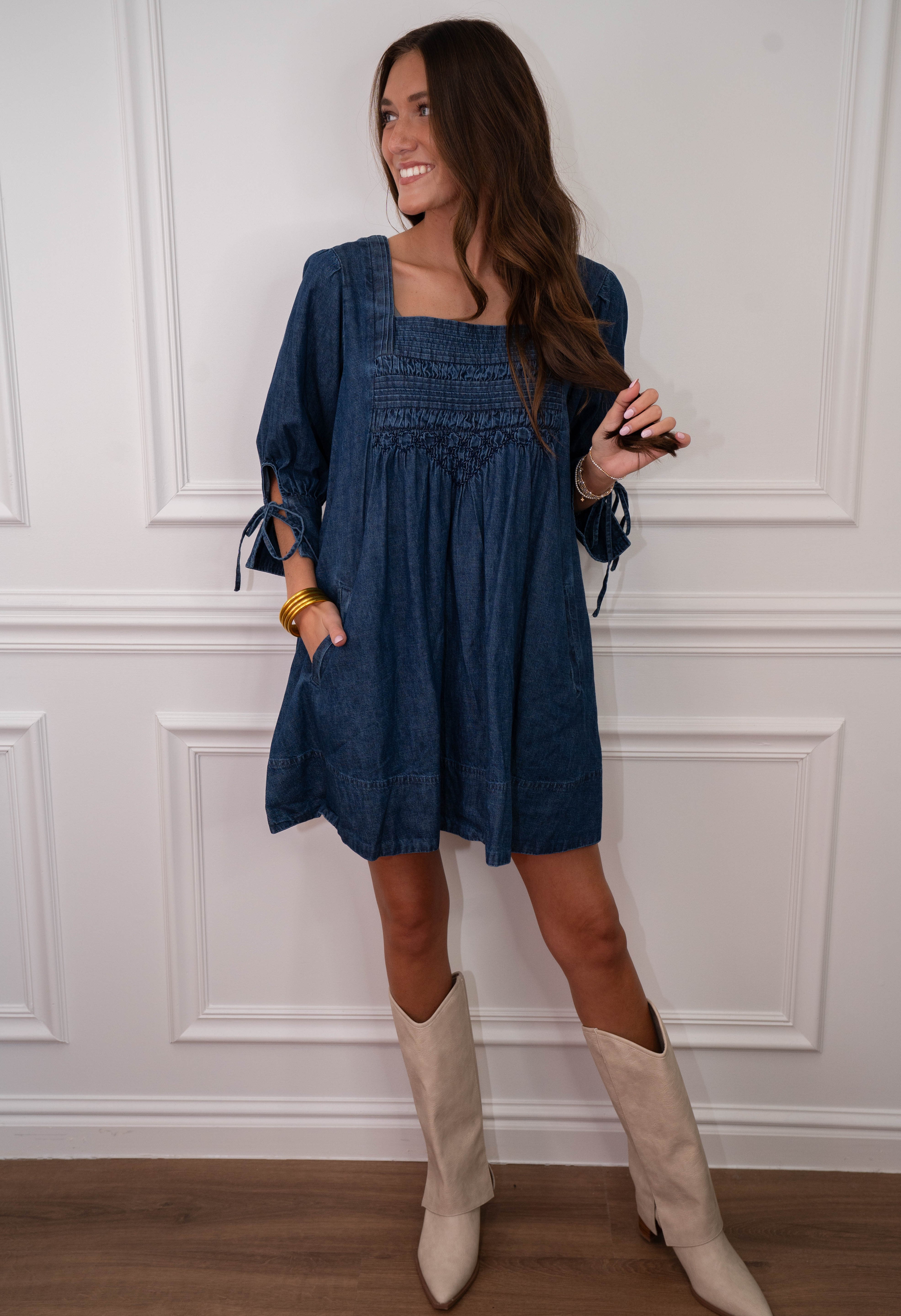 Free People Midnight Denim Dress Simply Chic Free People Midnight Denim Dress Simply Chic