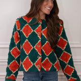 Harlequin Sherpa Cardigan