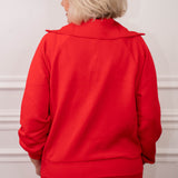 Spanx Half Zip Red