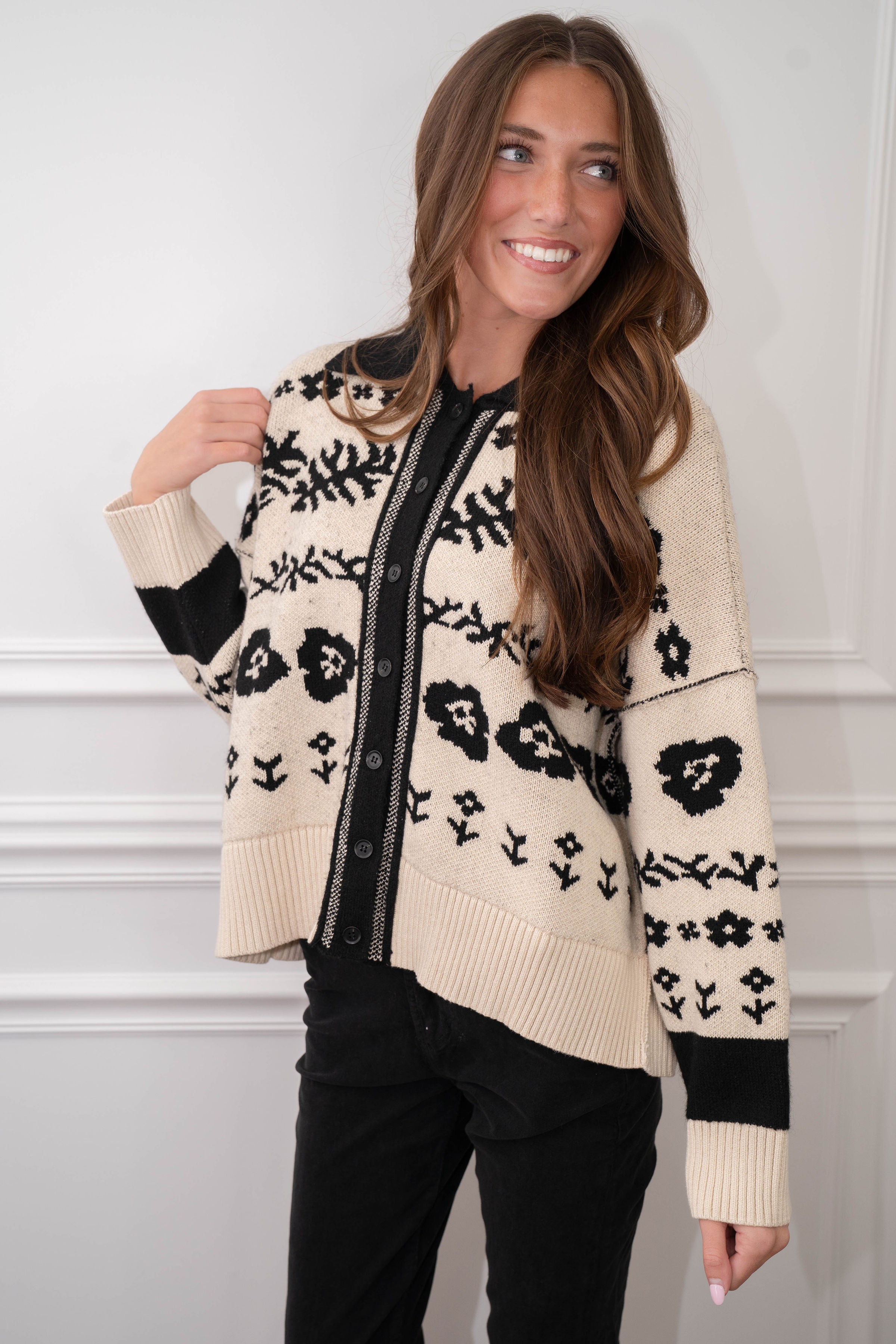 Free People Cardigan Neutral Combo