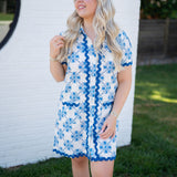 Floral Tile Shift Dress