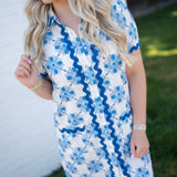 Floral Tile Shift Dress