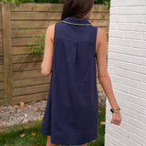 Navy Brier Shift Dress