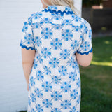 Floral Tile Shift Dress