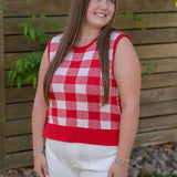 Picnic Sweater Vest Red