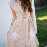 Strut & Bolt Tan Palm Dress