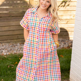 Happy Hour Plaid Dress