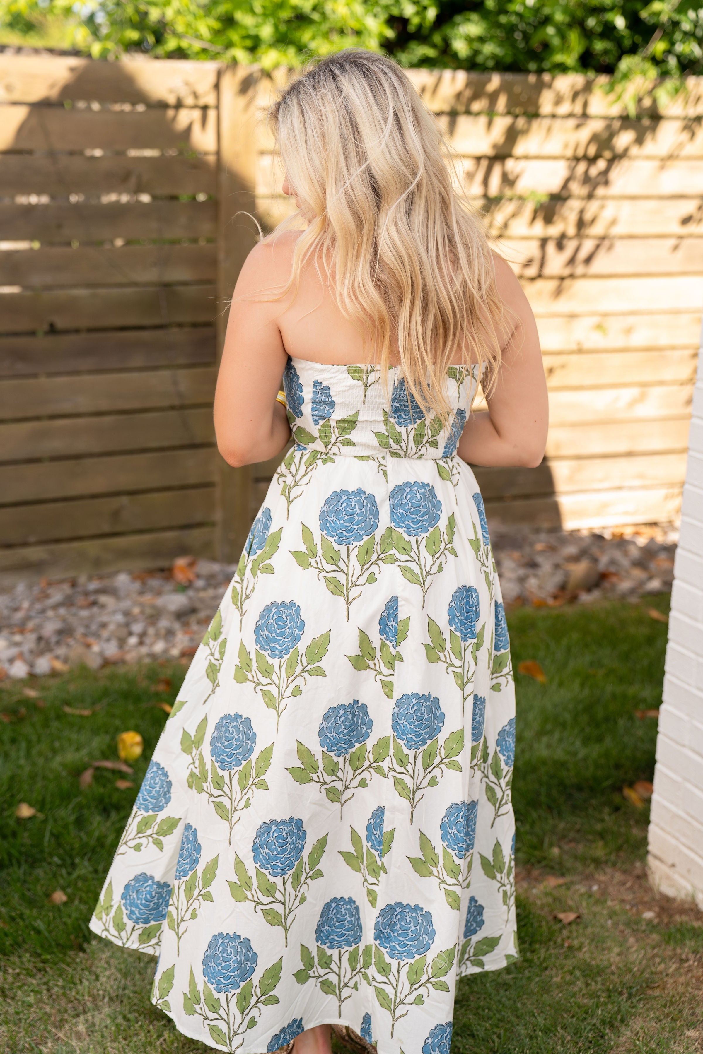 hycyyfc dresses elegant sundress festive Darylyn Tiered Ruffle Maxi Dress Hydrangea Blue
