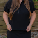 SPANX Very Black Half Zip