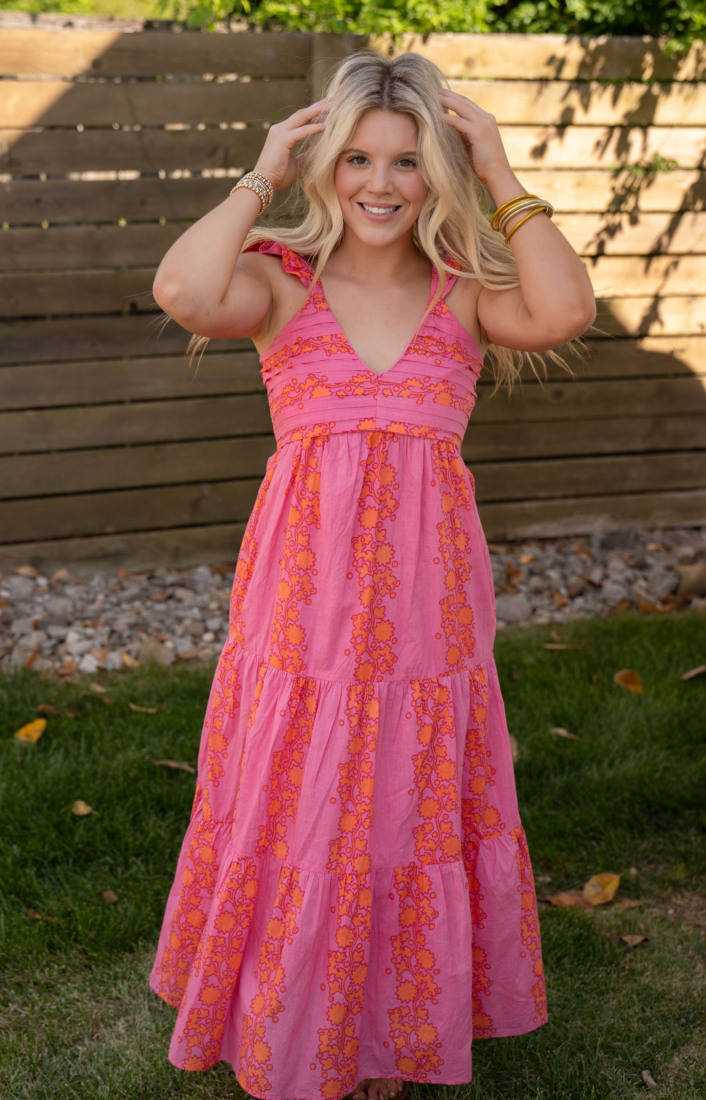 Rosy Riviera Maxi Dress