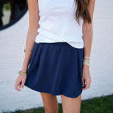 SPANX Timeless Navy Get Moving Pleated Skort