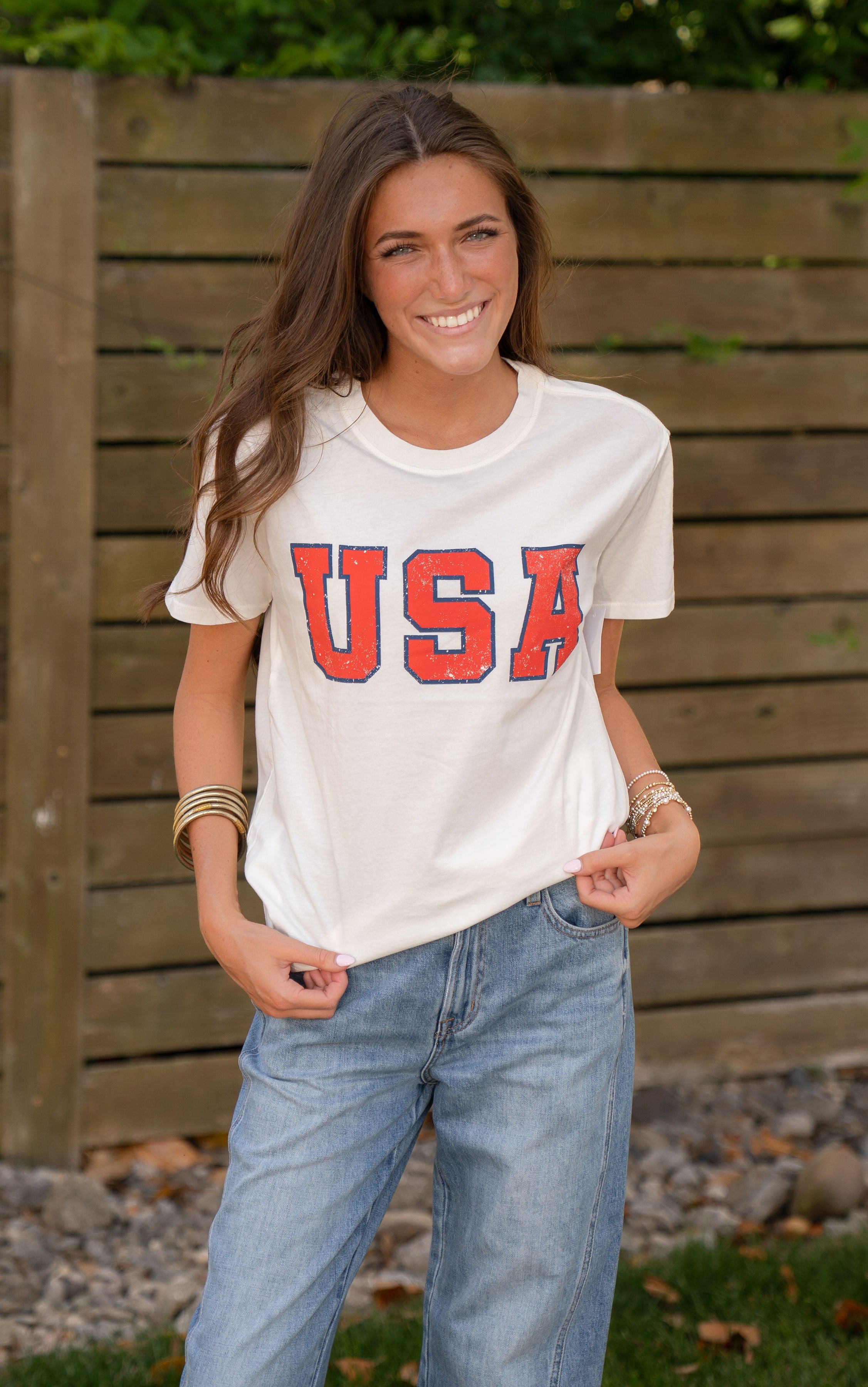 Z Supply USA Boyfriend Tee Sea Salt