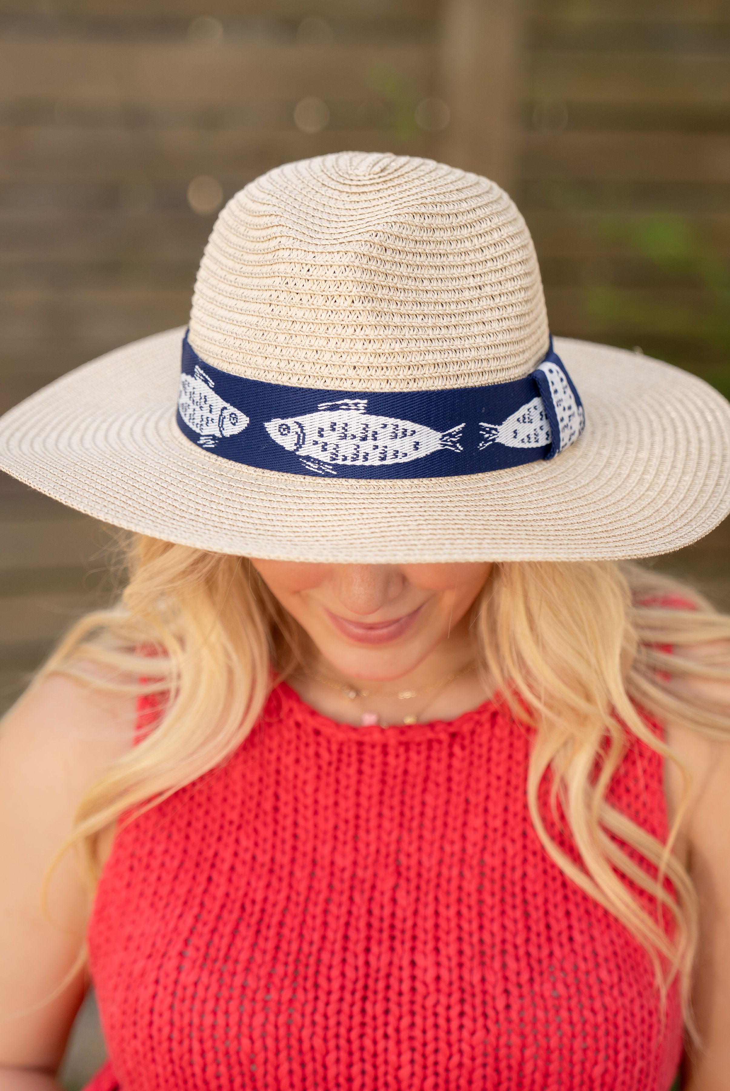 Shiraleah Navy Fisher Tote and Hat Set