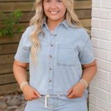 Z Supply Everyday Denim Button Up Coastal Water