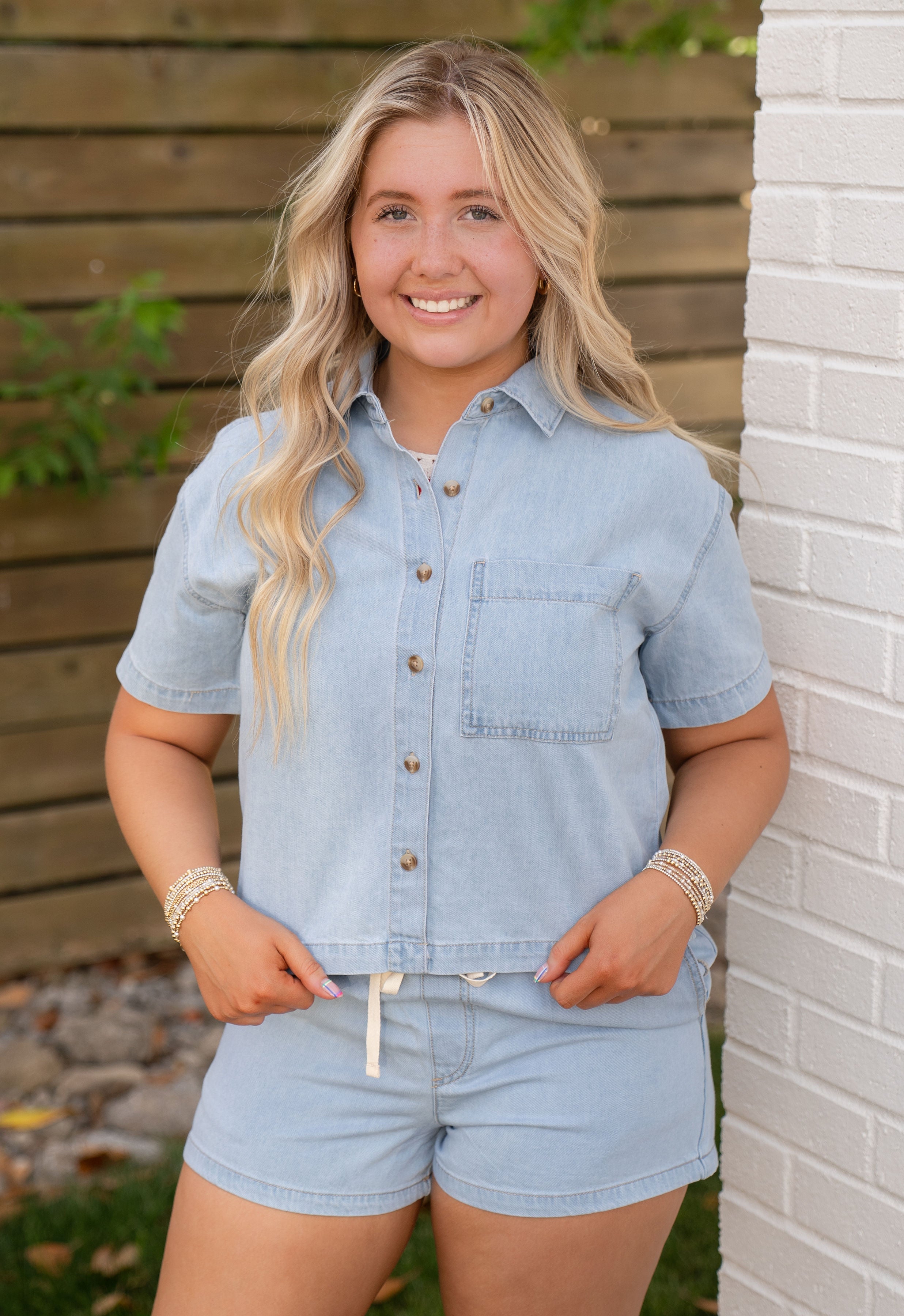 Z Supply Everyday Denim Button Up Coastal Water