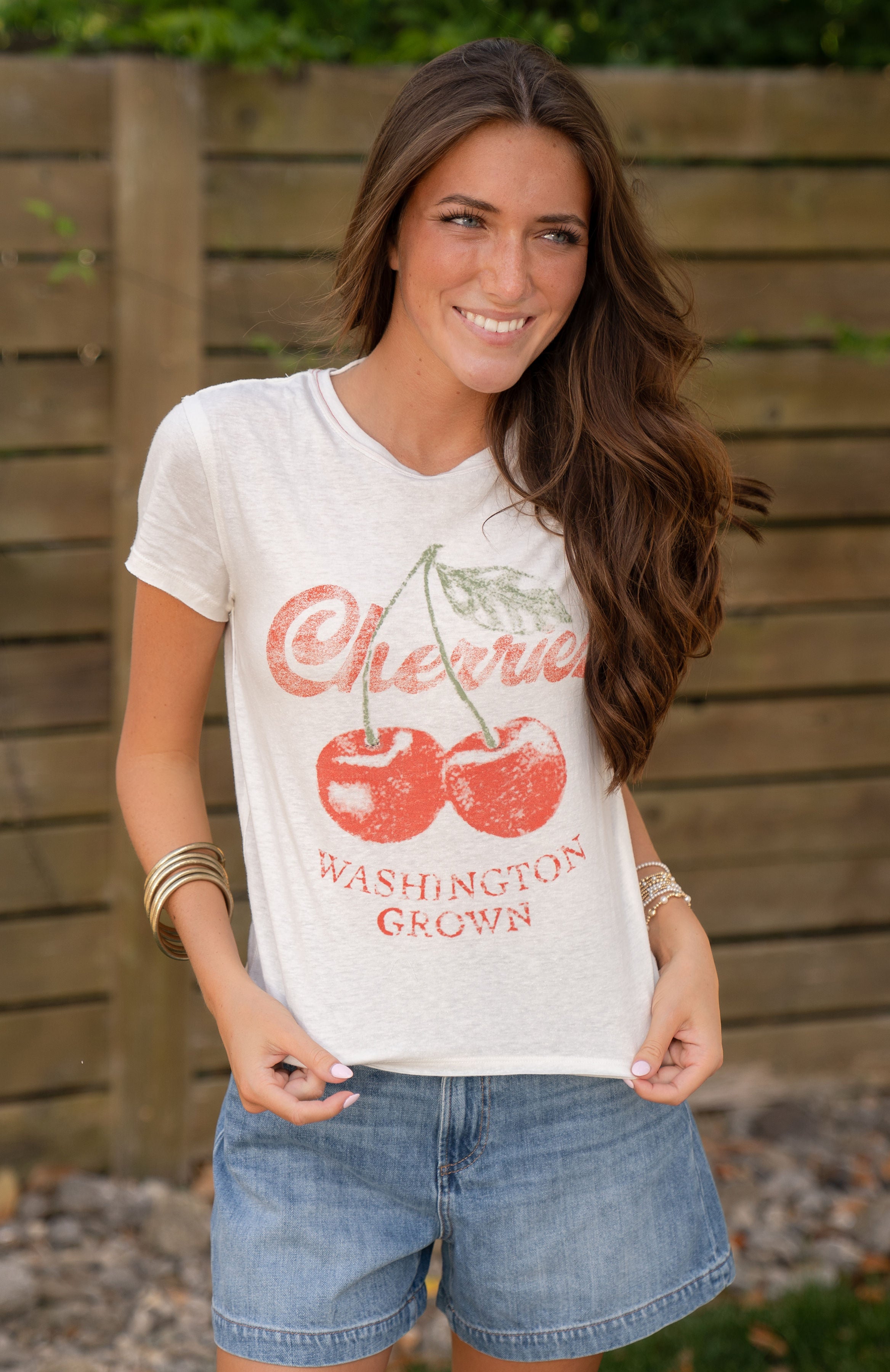 Free People Cherry Combo Tee