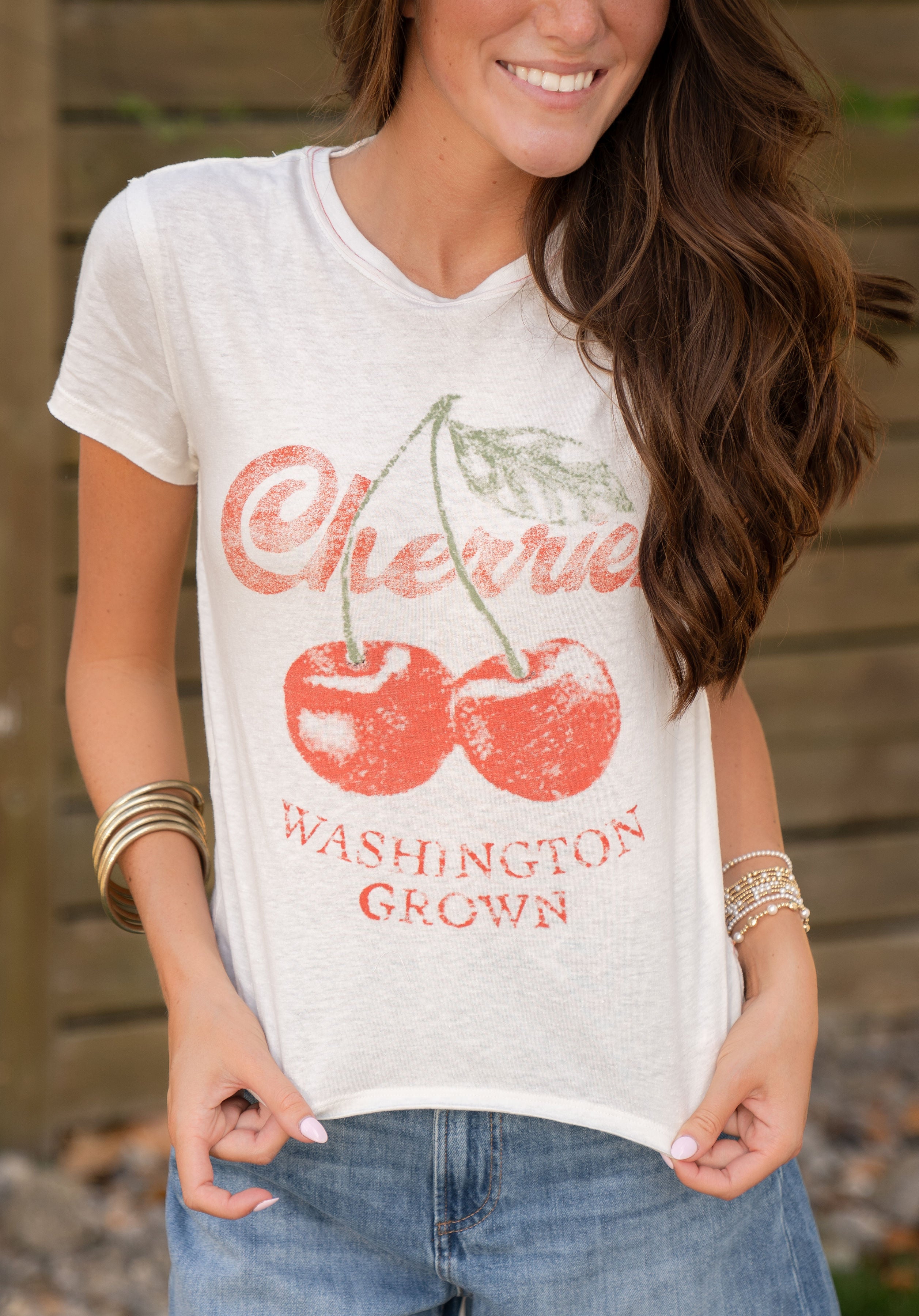 Free People Cherry Combo Tee