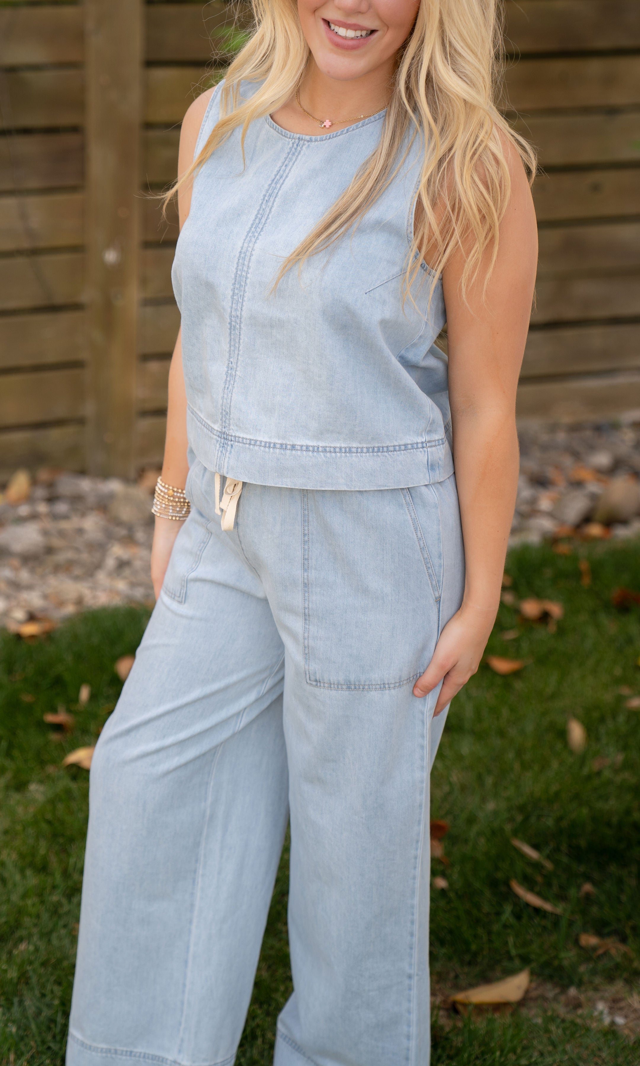 Z Supply Sun Seeker Denim Tank Coastal Water