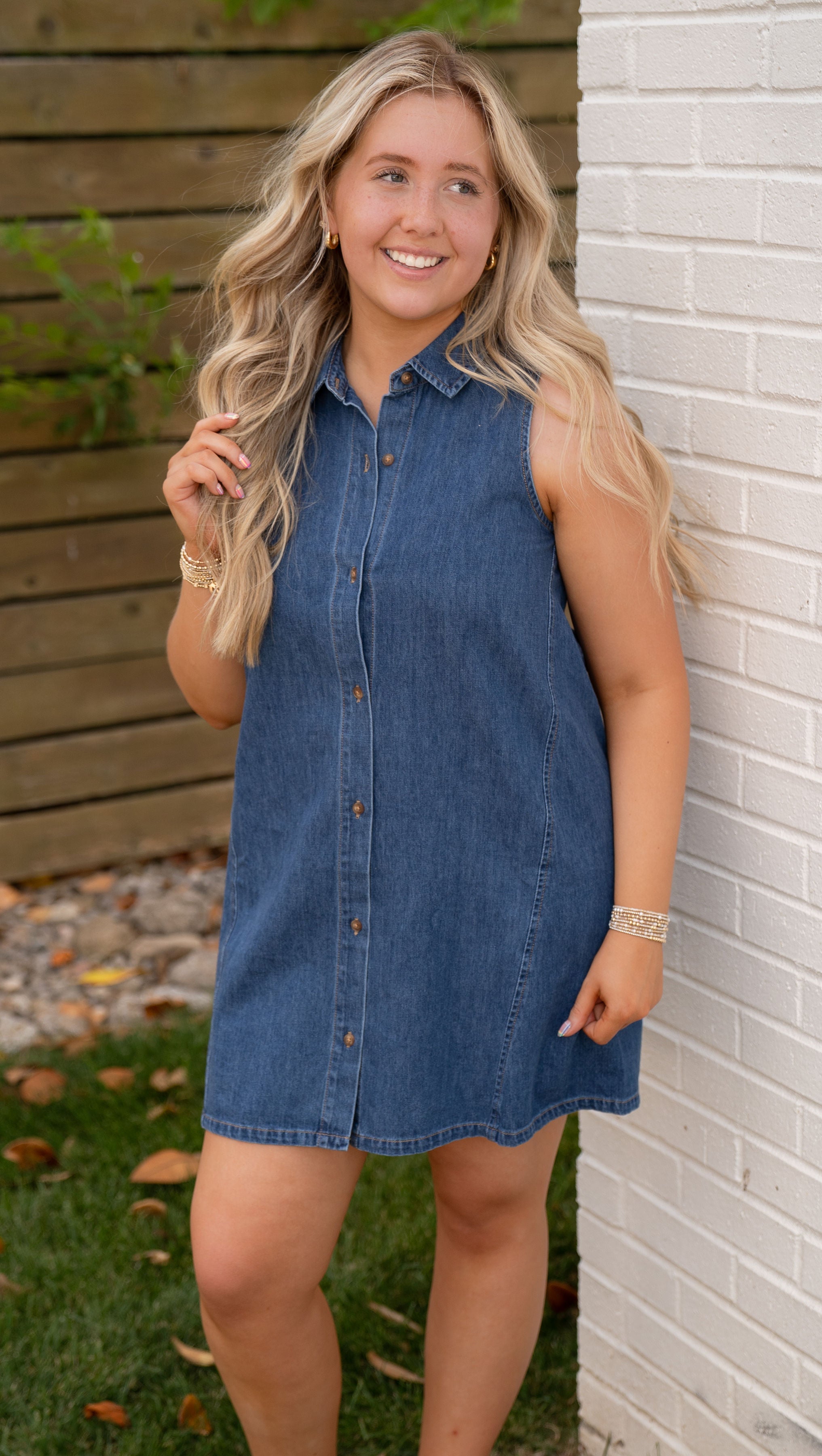 Z Supply New Day Denim Mini Dress Deep Water