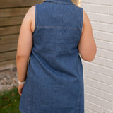 Z Supply New Day Denim Mini Dress Deep Water