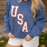 Z Supply America Boyfriend Sweatshirt True Navy