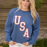 Z Supply America Boyfriend Sweatshirt True Navy