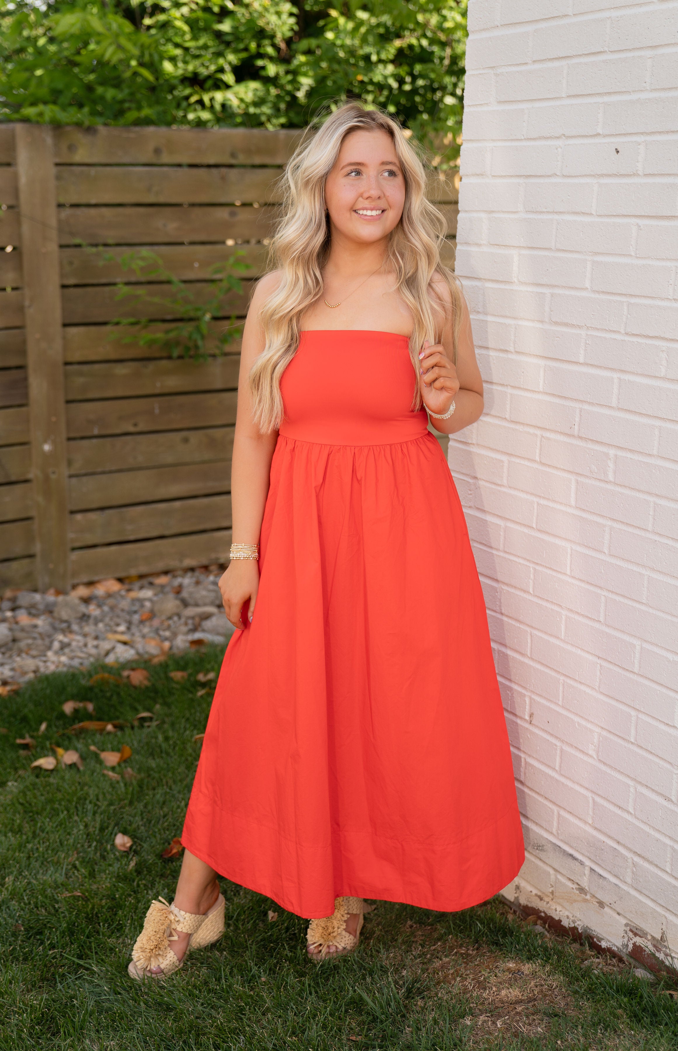 Z Supply Sunsought Strapless Midi Dress