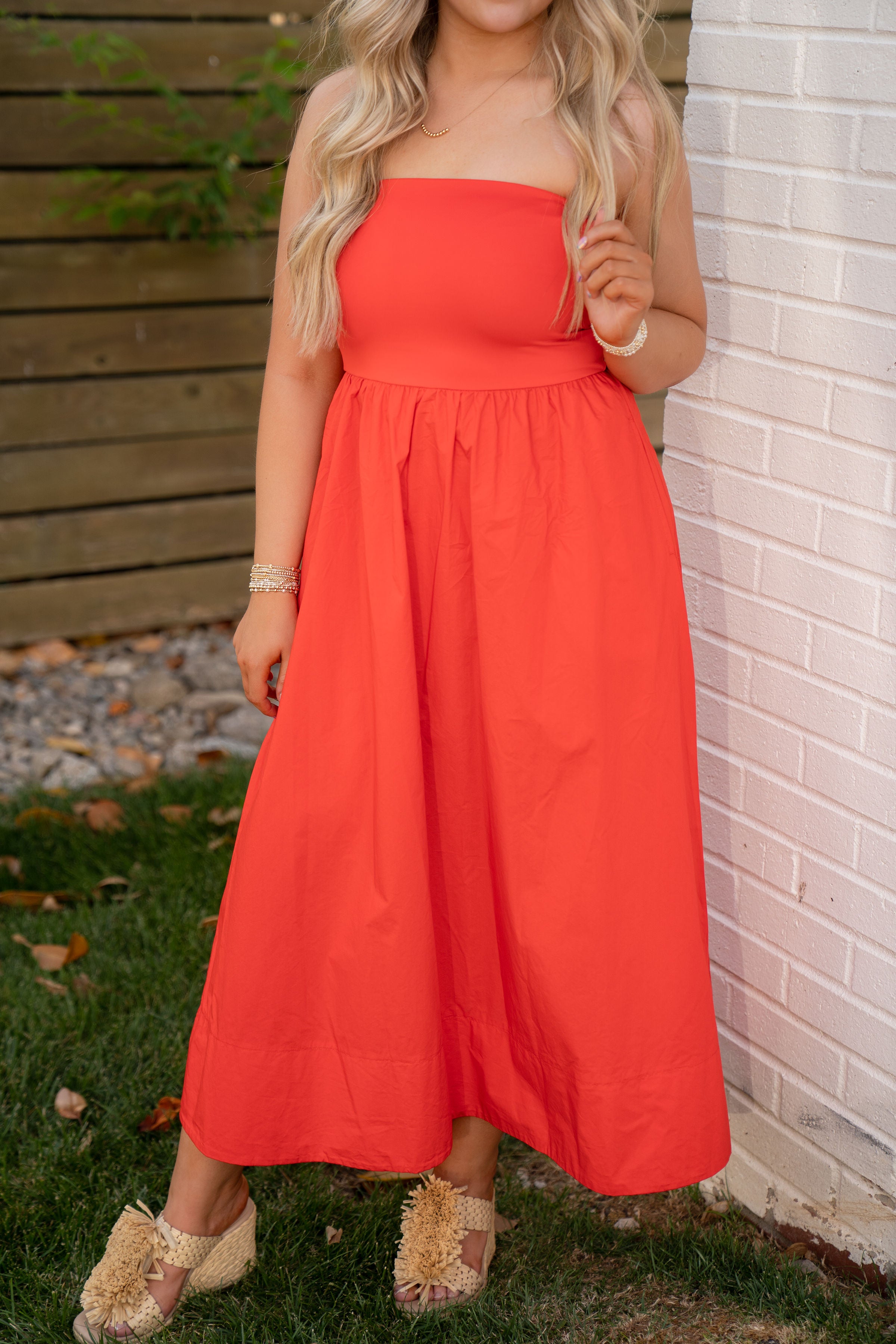Z Supply Sunsought Strapless Midi Dress