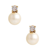 Carolyn-Small Rhinestone and Pearl Stud