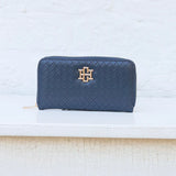 Penelope Wallet Woven Navy